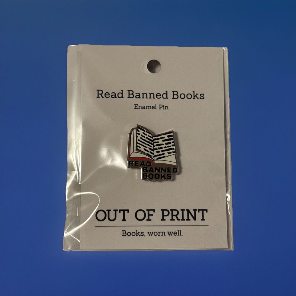 Read Banned Books Enamel Pin by Out of Print- New In Sealed Package